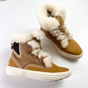 Mark Nason Boots womens 6 Shogun Nellie Shearling Nuback Leather Lace Up